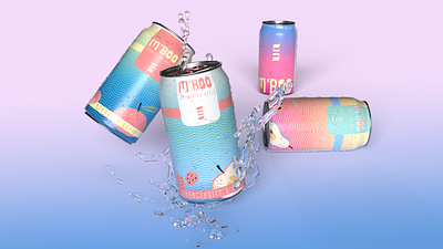 M'BOO - Sparkling water 3d branding logo