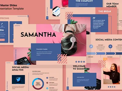 Social Media Strategy Presentation Template branding design digital graphic design ui ux
