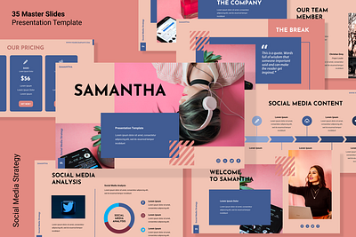 Social Media Strategy Presentation Template branding design digital graphic design ui ux