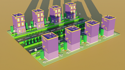 Low Poly Buildings 3d design graphic design illustration ui