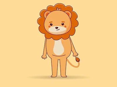 Lion cartoon character animation character design graphic design illustration motion graphics ui vector