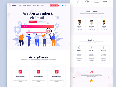 Oliva - Digital Startup Agency Design for WordPress Theme branding design graphic design illustration logo typography ui ux web