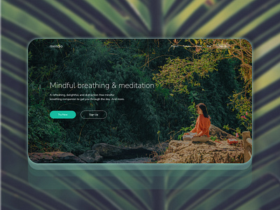 Mendio - Meditation HomePage Design branding design graphic design illustration landing page landing page design ui ux