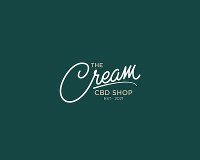 The Cream CBD Shop brand branding cream design graphic design green illustrator logo mockup packaging typography vector