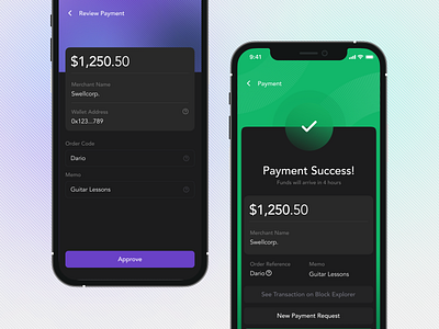 Crypto Wallet App — Review Payment, Success Screen by Sandro ...