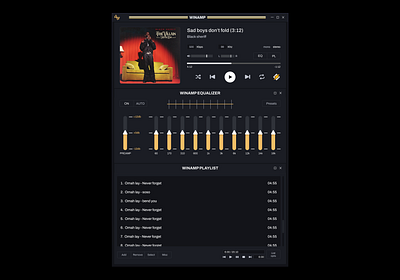 Winamp skin design mp3 music music player ui ux