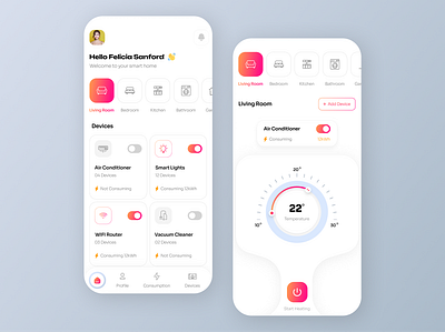 Smart Home App 3d appliences branding latest mobile app smart home trending ui ux