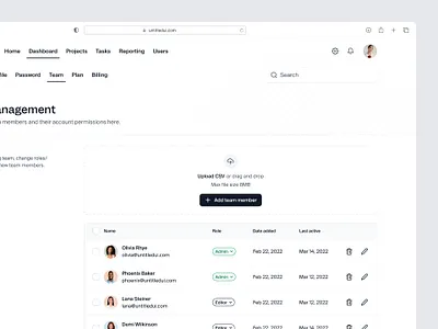 Team management — Untitled UI form nav preferences product design settings table tabs team management ui design user interface user management users ux design