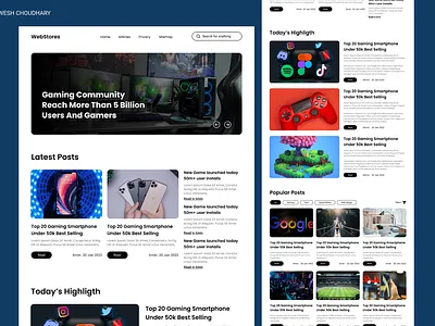 MODERN BLOG LANDING PAGE DESIGN awesh awesh choudhary blog design blog landing page design css design graphic design landing page design modern blog desing modern web design ui ux web design website design