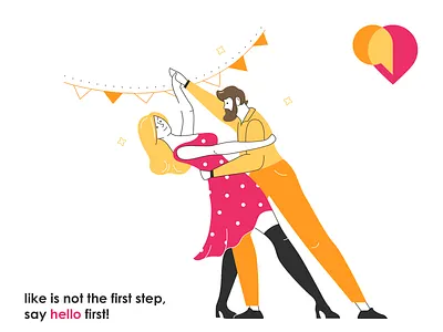 ILLUSTRATION FOR DATING SITE branding dating design digital illustration graphic design identity illustration illustration art logo love vector web marketing website