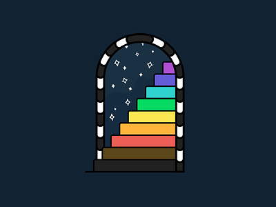 Follow your path ✨🌈 colorful design illustration infinite lgbt staircase unknown vector
