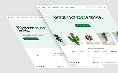 Plant e-commerce lading page app design plant website ui ux website