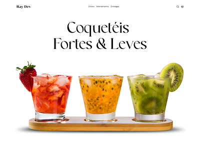 Shopify homepage for drinks drinks store ui