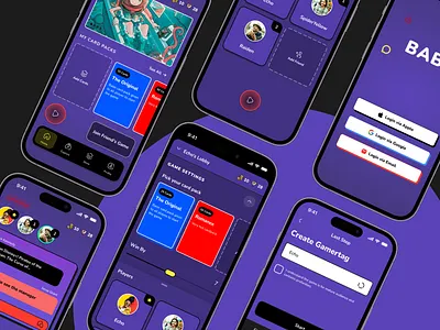 Bored As Blank cards design friends game humour lobby mobile neo brutalism play ui username