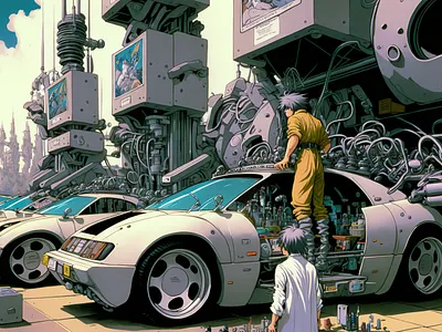 Car 1 ai art color concept design digital gradient illustration light midjourney minimal painting photoshop simple