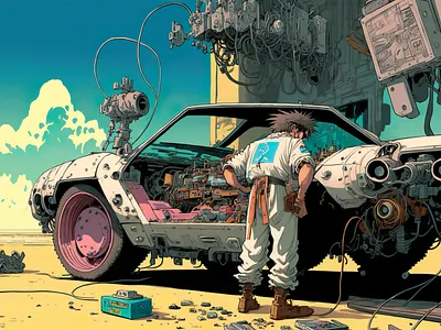 Car 2 ai art color concept design digital gradient illustration light midjourney minimal painting photoshop simple