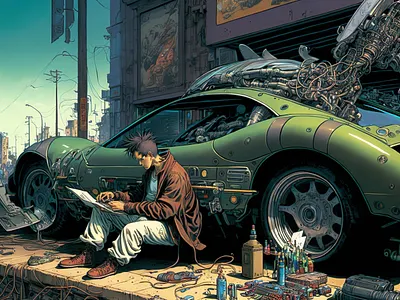 Car 3 ai art color concept design digital gradient illustration light midjourney minimal painting photoshop simple