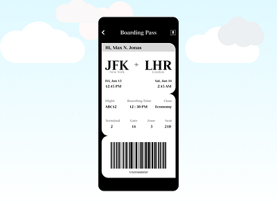 Boarding pass - Daily UI 024 app dailyui dailyuichallenge design ideas ui ux