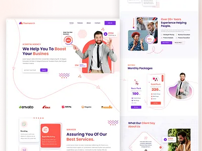 Digital agency landing page design agency landing page app design app landing page design graphic design illustration landing page design ui ux we website design