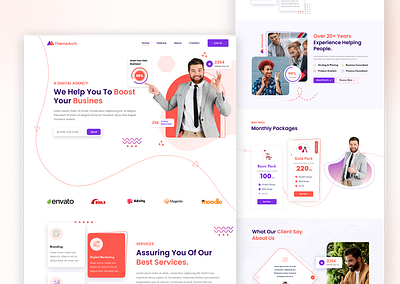 Digital agency landing page design agency landing page app design app landing page design graphic design illustration landing page design ui ux we website design