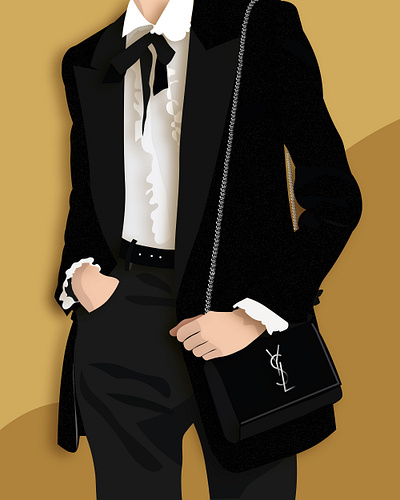 SAINT LAURENT digital illustration fashion fashion illustration flat design hamburg illustration illustrations mode saint laurent yves saint laurent