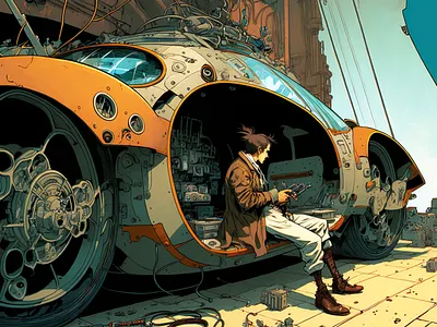 Car 4 ai art color concept design digital gradient illustration light midjourney minimal painting photoshop simple