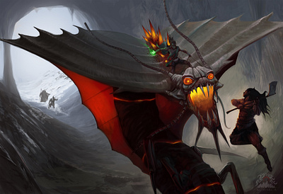 Remorhaz art characterart characterdesign conceptart design dnd fantasy illustration logo rpg