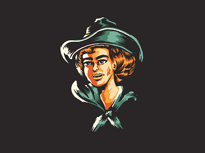 Wondering Cowgirl apparel badge cowboy cowgirl design hand drawn illustration logo t shirt design vintage