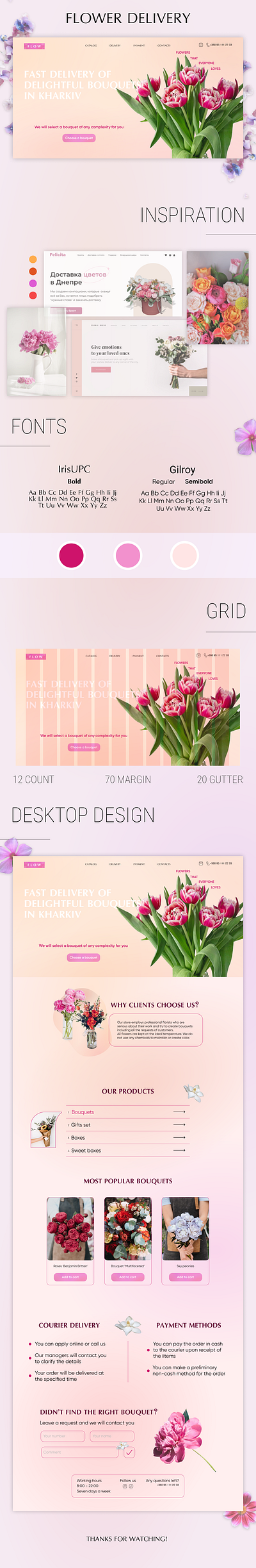 Landing page. Flower delivery design graphic design landing ui web