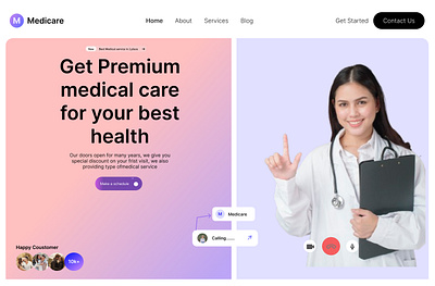 Health Care Hero Sections appointment doctor doctor landing enjooy enjooy design system enjooy ui hero medical medical landing section ui uiux web design