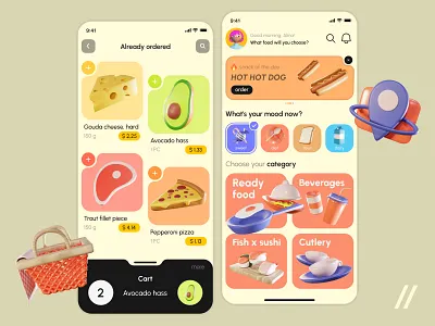 Grocery Delivery Mobile iOS App android app app design branding bright dashboard delivery design foodtech interfacer ios mobile mobile app mobile ui takeout ui ux