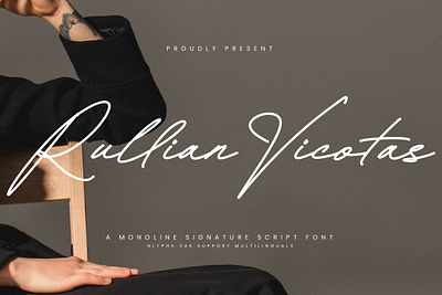 Rullian Vicotas - A Monoline Signature Script Font style