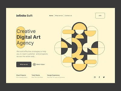 Digital Art Agency Header best clean design agency geometric geometry graphic design header hero header landing page minimal navigation product typography ui ui design ux ux design visual design web website