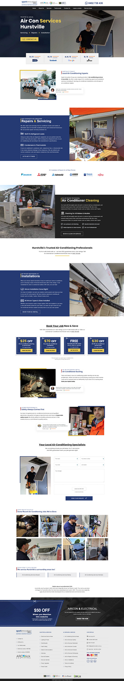 HVAC Landing Page electrician site hvac page speed