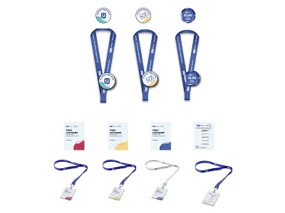 Lanyard and pin design for THiS - UserTesting event branding graphic design typography