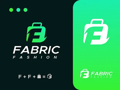 Fabric Fashion Logo Design. branding coloring creative logo fabric logo fashion fashion logo letter f lettering logo logo design logomark logotype marcket modern logo shop logo shopping shopping bag store style typhography