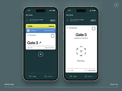 Wallet App cards credit cards debit cards mobile pass product design qr code scanning tokens uiux wallet app