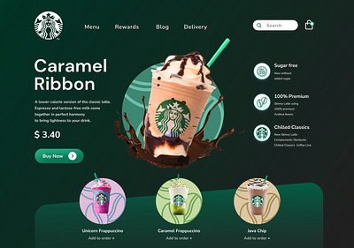 Starbucks Web Page ☕ 3d appdesign branding graphic design starbucks starbucks coffee starbucks ui starbucks web page starbuckswebsite ui uiux websitedesign