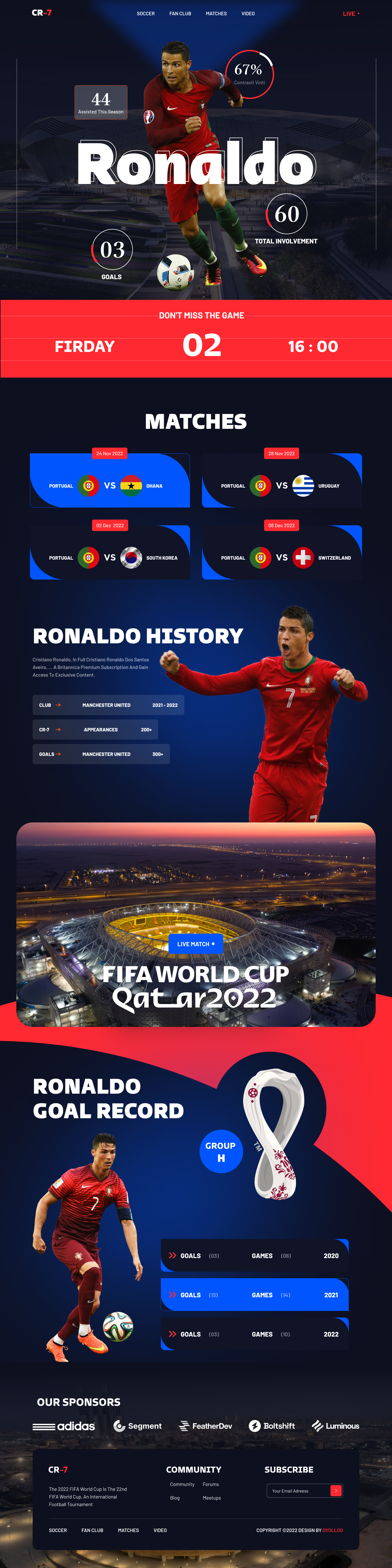 Cristiano Ronaldo Landing Page Concept By Oyolloo On Dribbble