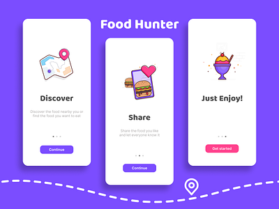 "Onboarding" - Daily023 #DailyUI 023 daily ui dailyui dailyui23 day23 design discover figma food onboarding onboardingpage page purple share ui