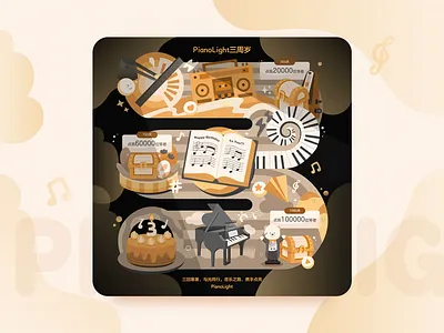 BenQ PianoLight 3rd Anniversary Poster illustration