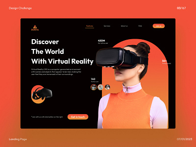 Design Challenge Day 3 : Landing Page Design ui ux virtual reality vr website