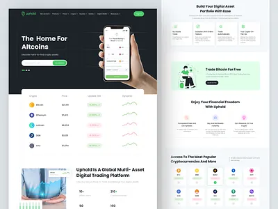 Uphold Website Redesign Concept🔥 classic ui clean ui design crypto buy sell crypto website crytp buy design home page design landing page design redesign website ui design ui trend 2023 uiux uphold uphold website design ux design web design web ui web uiux design website design website redesign