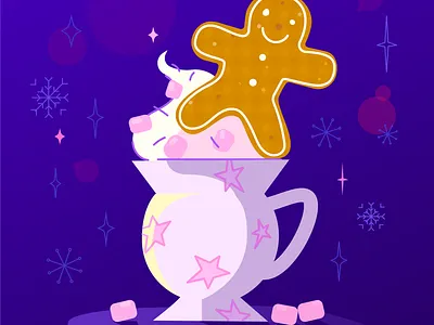 Gingerbread artwork bright christmas gingerbread graphic design ill illustration vector winter