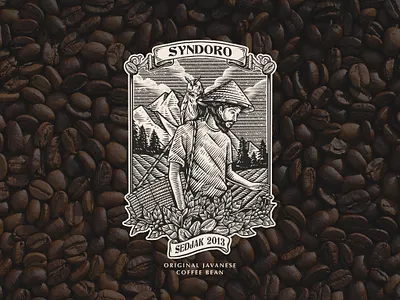 Coffee Vintage Illustration Logo branding coffee brand coffee illustration design graphic design hand draw handdrawn logo illustration packaging retro logo vintage logo