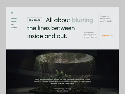 Hero - Zen Space architect building clean heading house illustration landing page layout typography ui website zen space
