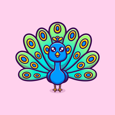 Cute peacock animal illustration 3d animal animation bird branding design graphic design illustration illustration art illustrator ilustration logo motion graphics peacock ui vector vector art