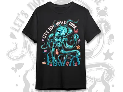 Ocean T Shirt Design. art artist branding designer graphic design illustration logo ocean design ocean t shirt octopus t shirt t shirt design tshirt tshirt design typography design vector