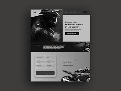 Website for a motorbike shop: landing page home page ui design figma landing page ui ux web design