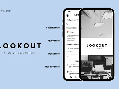 Job And Freelancer Mobile application 3d animation branding freelancer graphic design job logo motion graphics ui